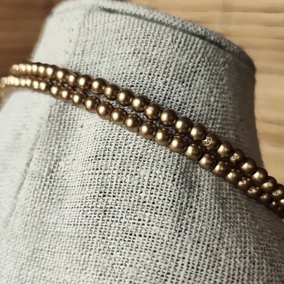 Multiple Bauble Memory Wire Beaded Choker Vintage Necklace Glass Crystals Lucite - Picture 7 of 13